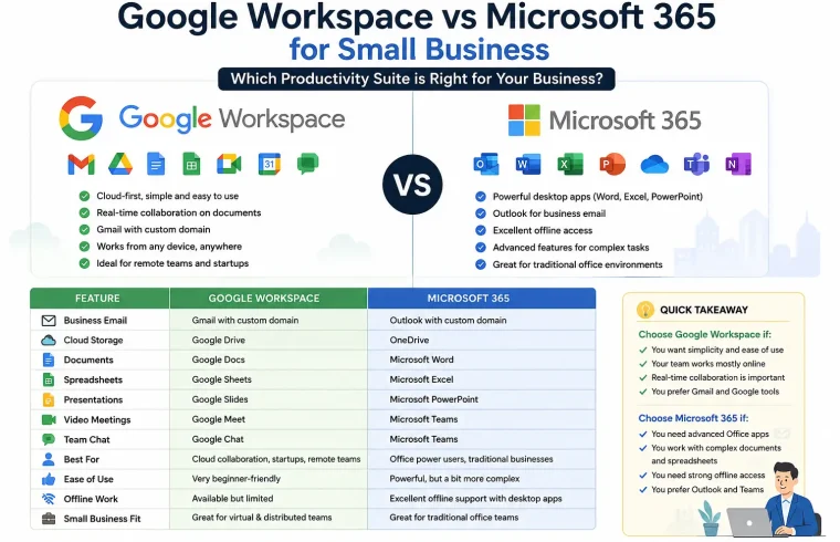Google Workspace vs Microsoft 365 for Small Business