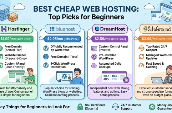 Best cheap web hosting providers for beginners with affordable plans, fast performance, and reliable features for new websites.