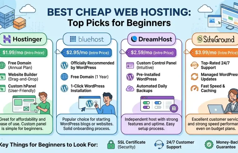 Best cheap web hosting providers for beginners with affordable plans, fast performance, and reliable features for new websites.
