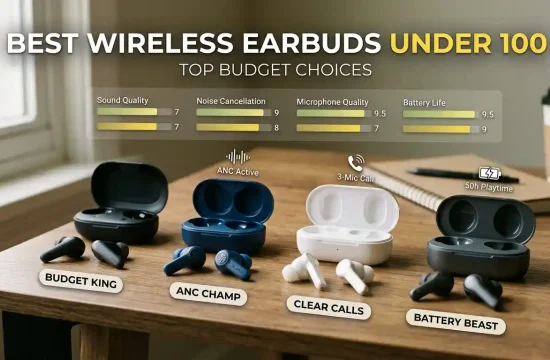 Best Wireless Earbuds Under $100 with premium sound, ANC, long battery life, and Bluetooth connectivity.