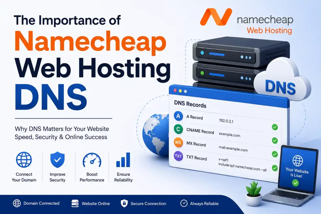 Learn why Namecheap Web Hosting DNS is important for connecting your domain, improving website speed, enhancing security, and ensuring reliable website performance.