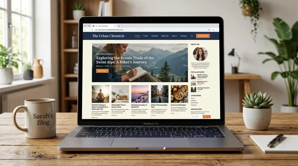Clean layout example of wordpress website design tailored for personal and business blogs