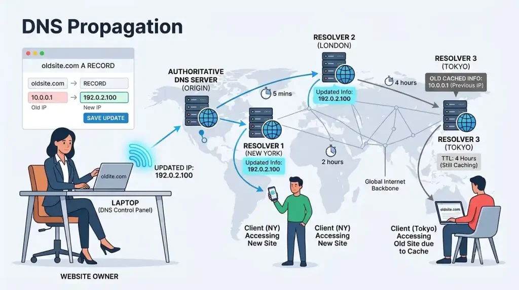 DNS propagation after changing DNS settings