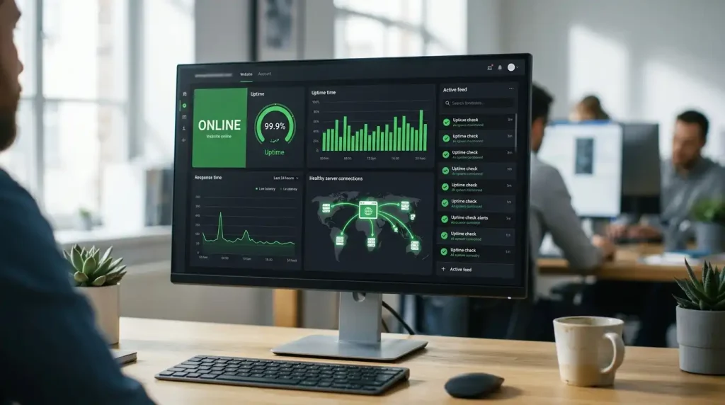 Website uptime monitoring and website availability