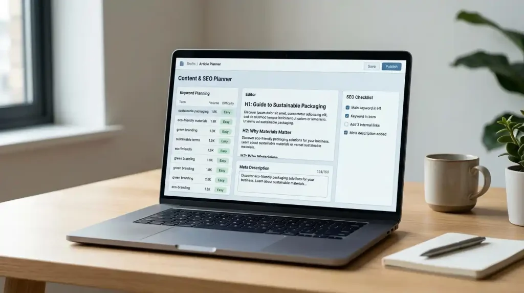 AI-assisted SEO content optimization dashboard for WordPress