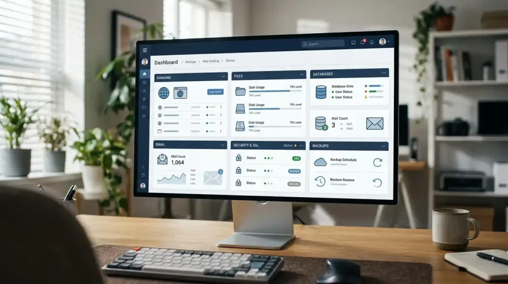 cPanel web hosting dashboard for website management