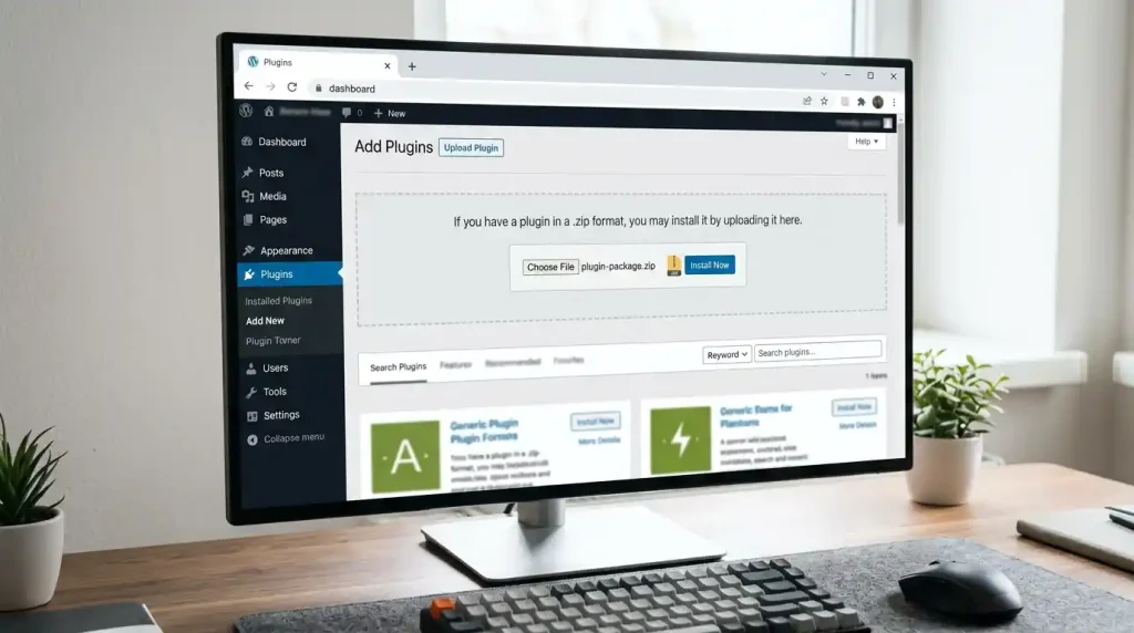 Installing a WordPress plugin through the admin dashboard