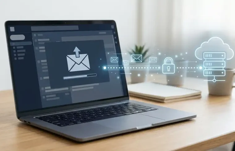 SMTP email delivery process between an application and mail server