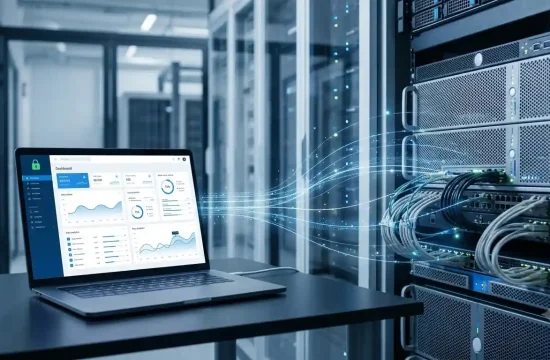 Web host server storing website files and delivering website content