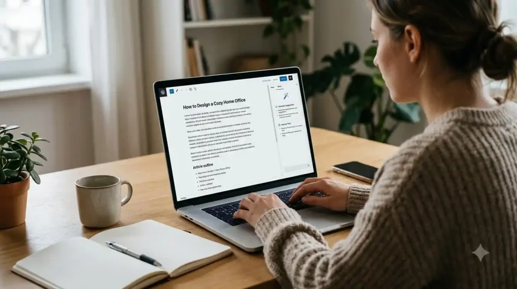 WordPress article editor with an AI writing assistant